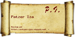 Patzer Iza névjegykártya